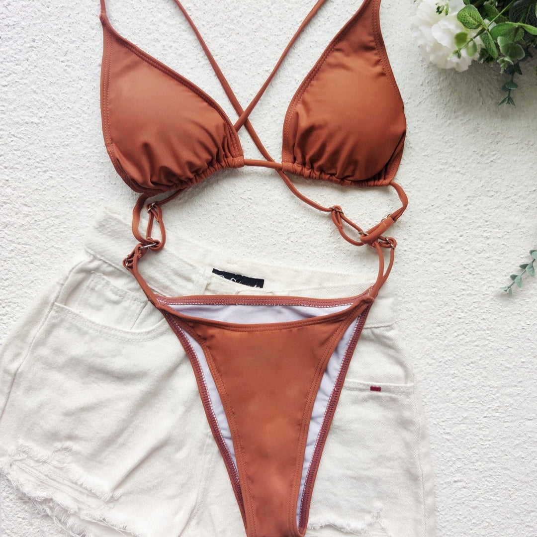 Maillot de bain une pièce à brides décoratives