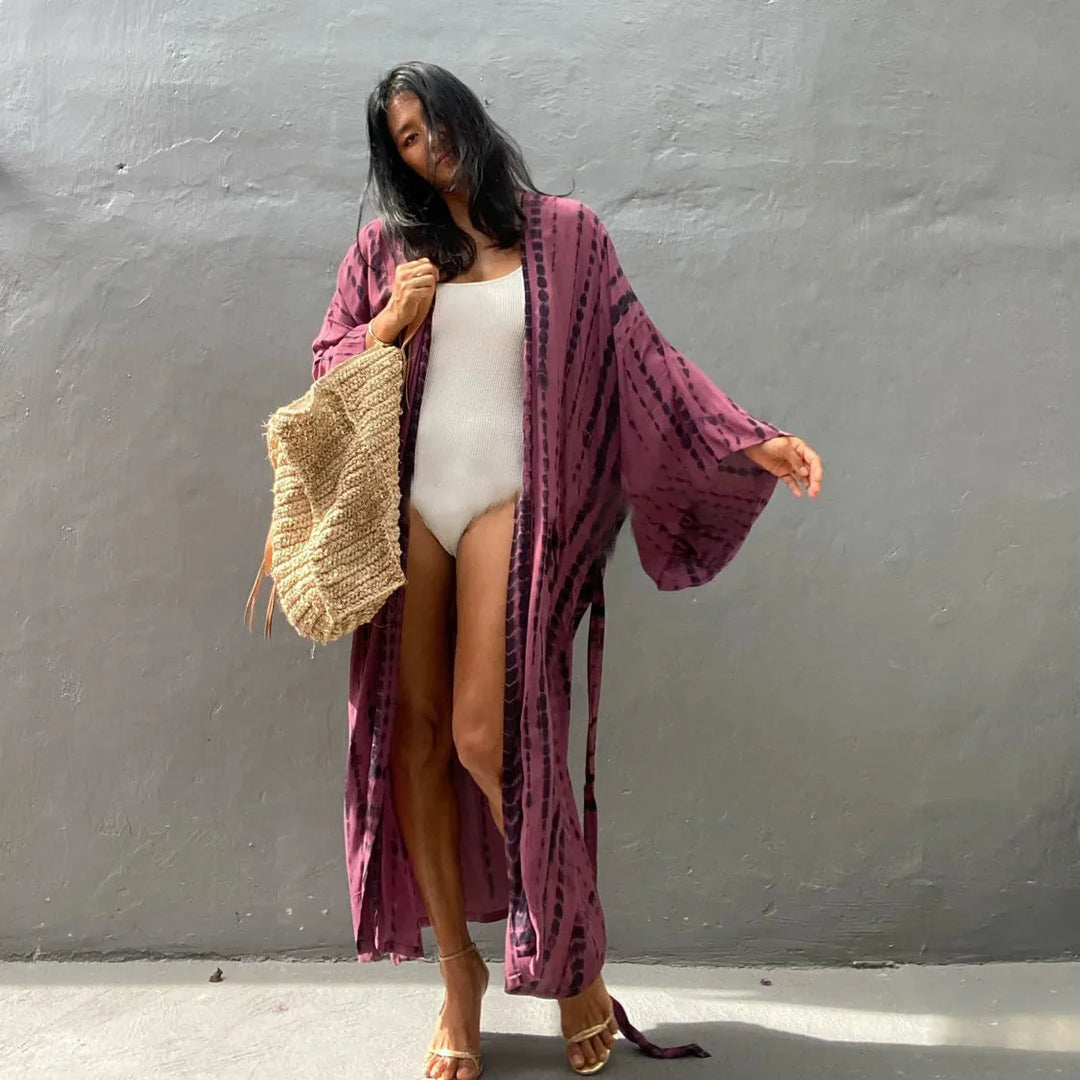 Kimono de plage tie-dye