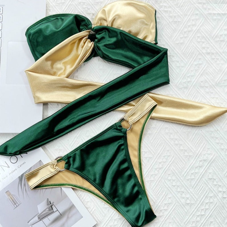 Maillot de bain 2 pièces bicolore