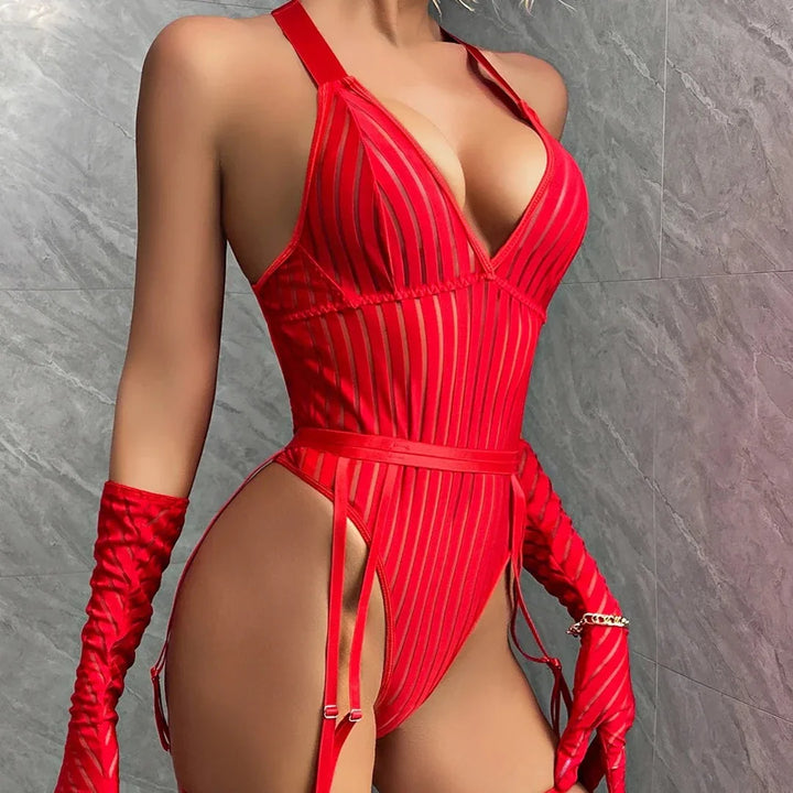 Body avec porte-jarretelles