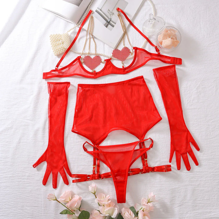 Ensemble de lingerie avec gants