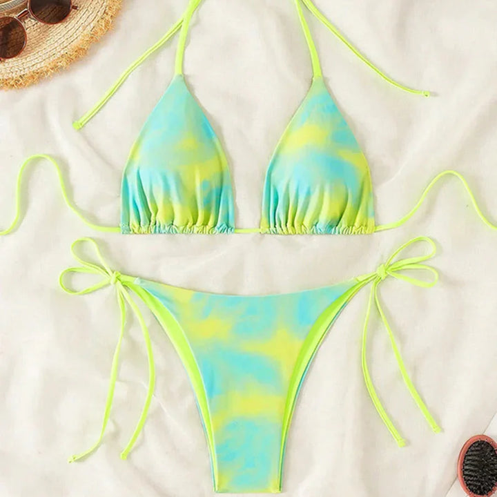 Bikini triangle tie-dye