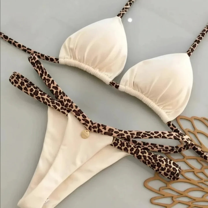 Maillot de bain à motif léopard