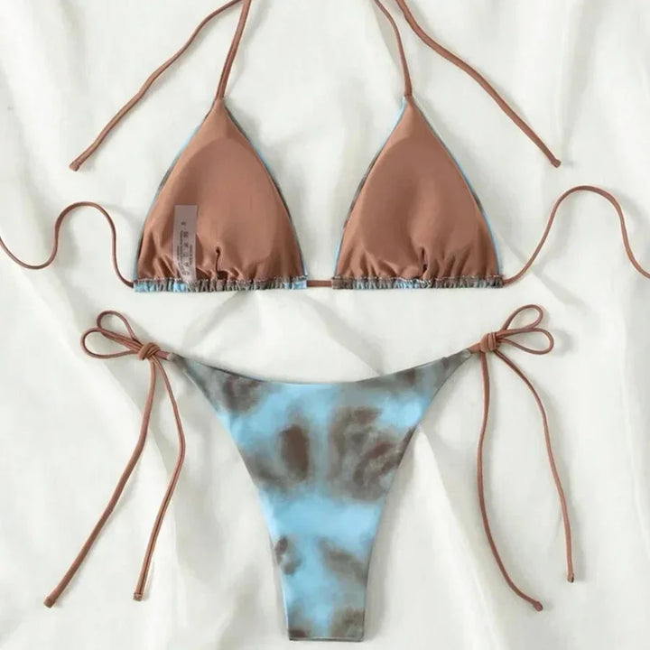 Bikini triangle tie-dye