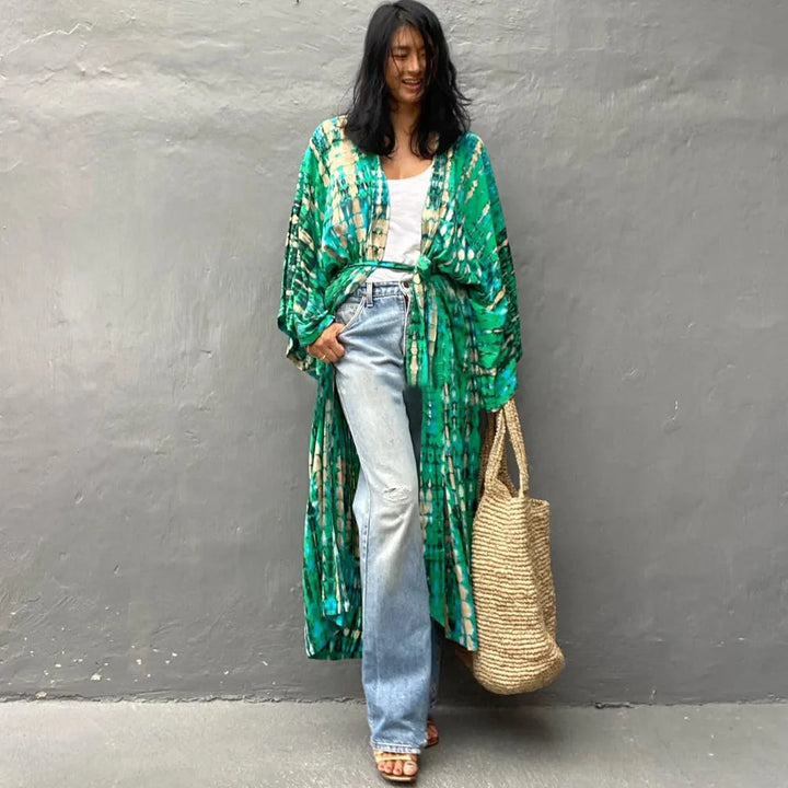 Kimono de plage tie-dye