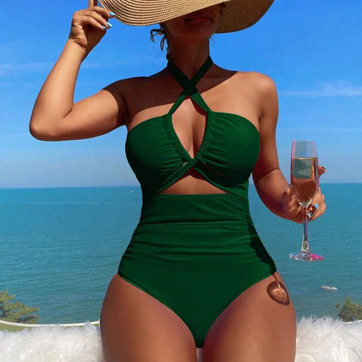 Maillot de bain une pièce noué au cou