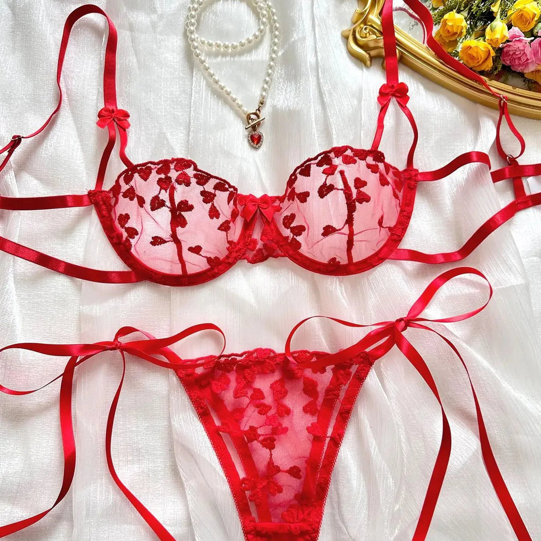 Ensemble de lingerie brodé