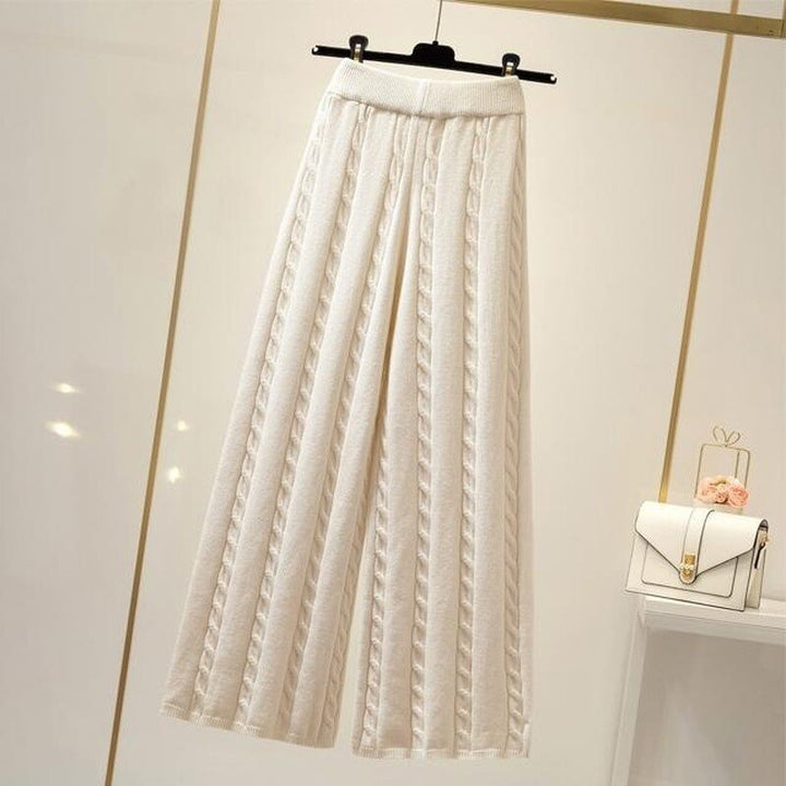 Pantalon ample en maille à motif