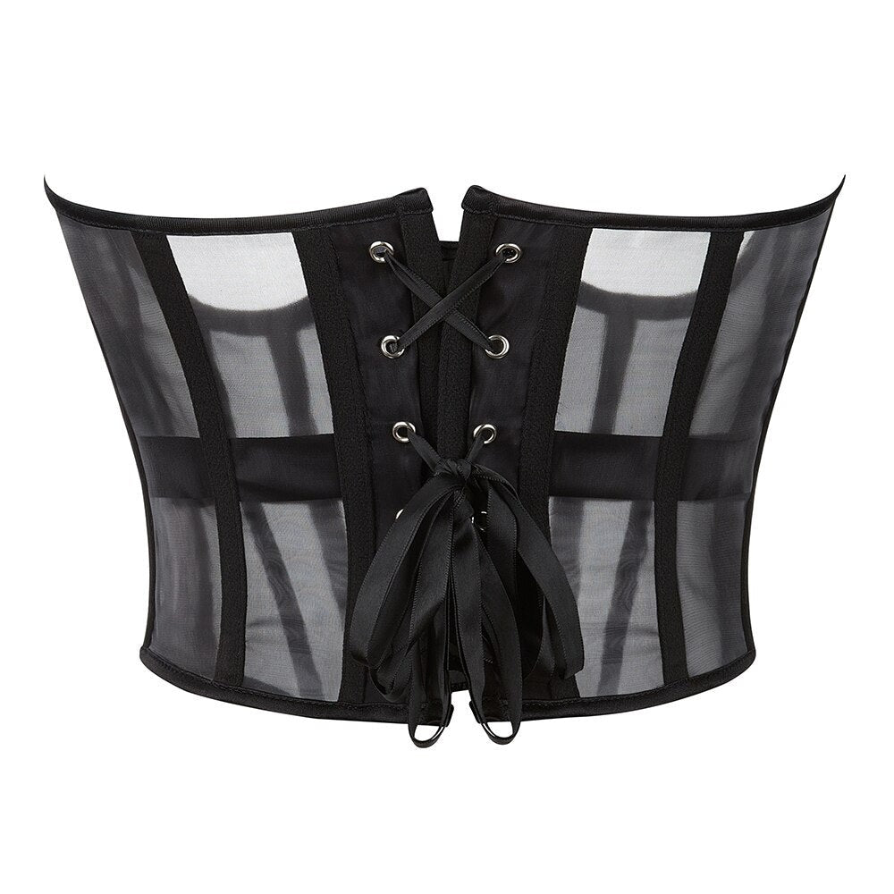 Corset en résille à fermeture éclair