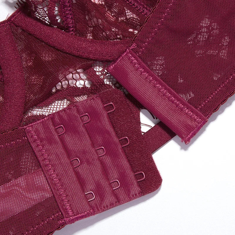 Ensemble de lingerie à demi-corset en dentelle