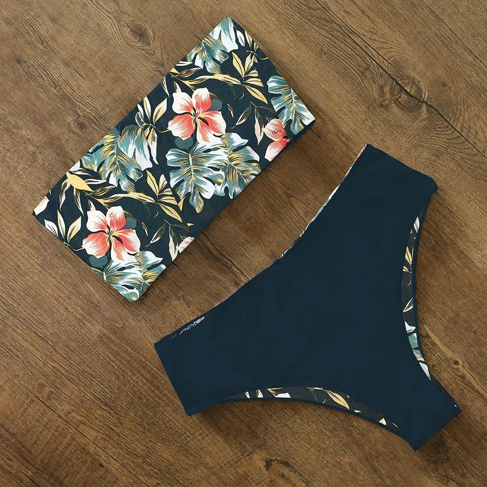 Maillot de bain 2 pièces sans bretelles