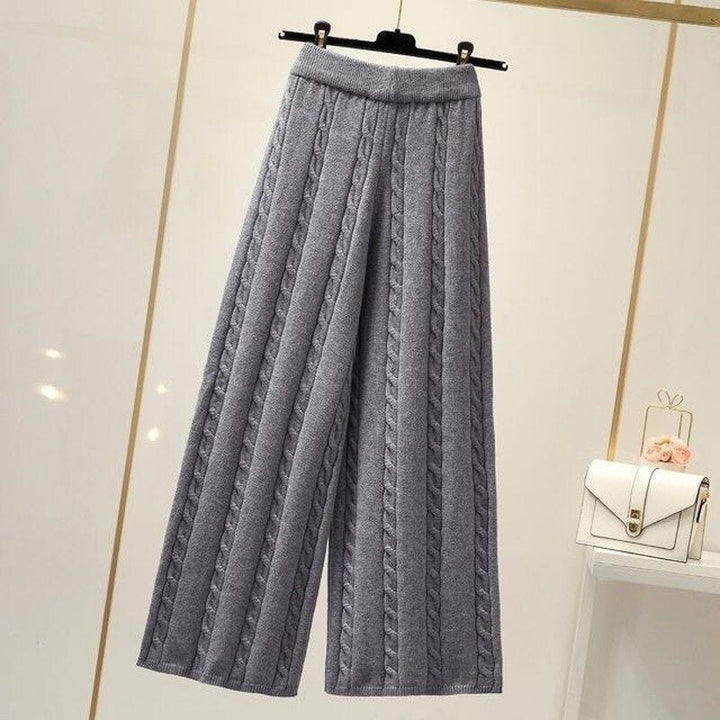 Pantalon ample en maille à motif