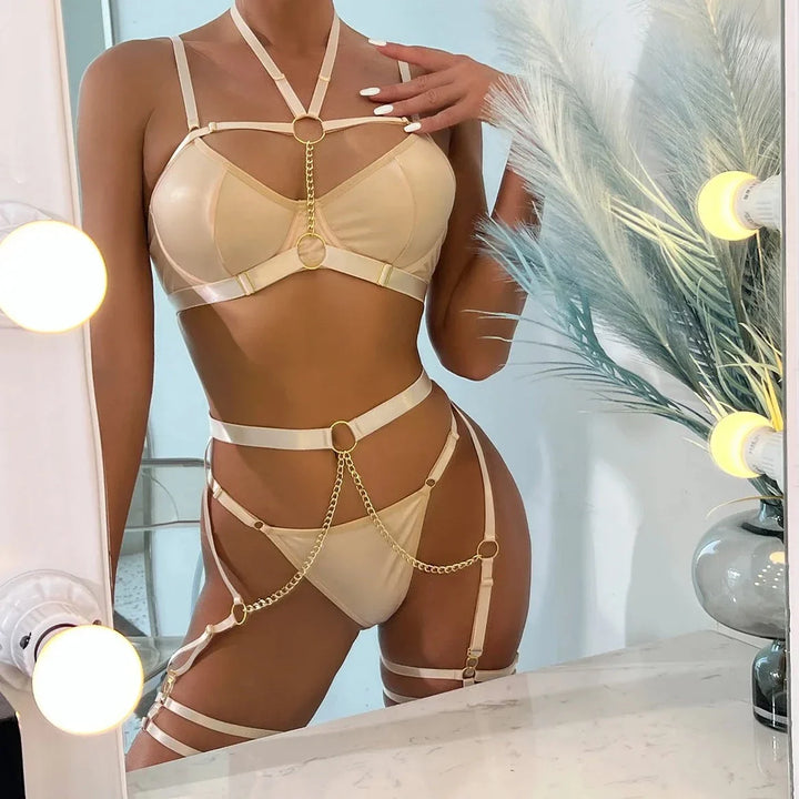Ensemble de lingerie de soirée en latex