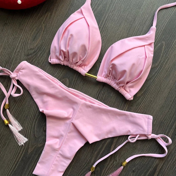 Bikini à cordons décoratifs