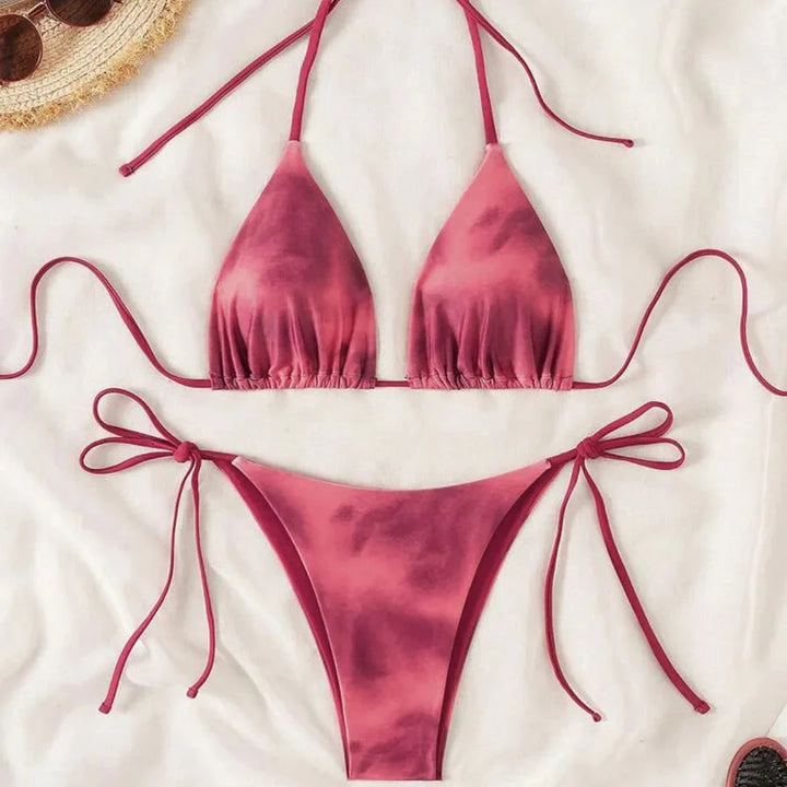 Bikini triangle tie-dye