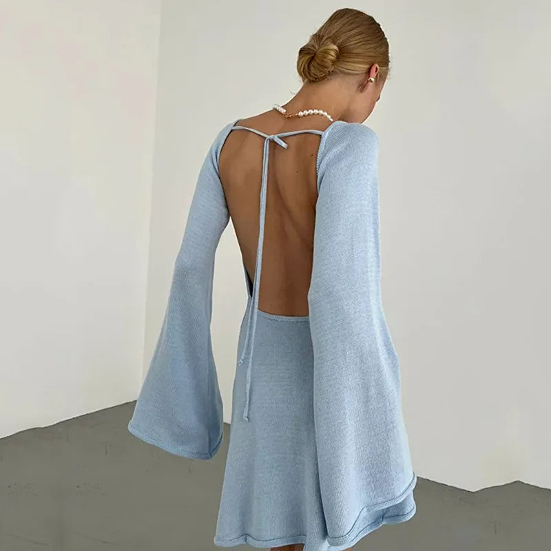 Robe en maille dos nu