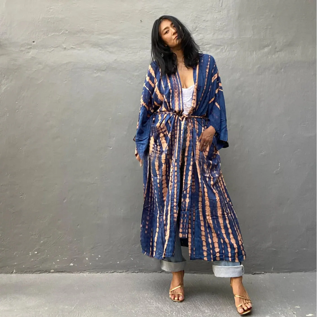 Kimono de plage tie-dye