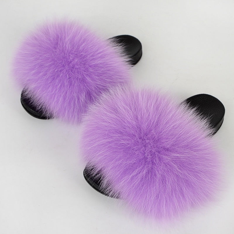 Chaussons femme à fausse fourrure longue