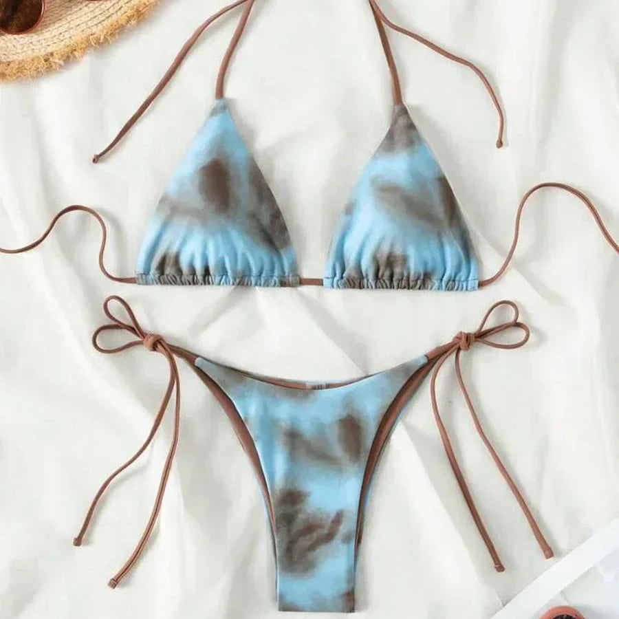 Bikini triangle tie-dye