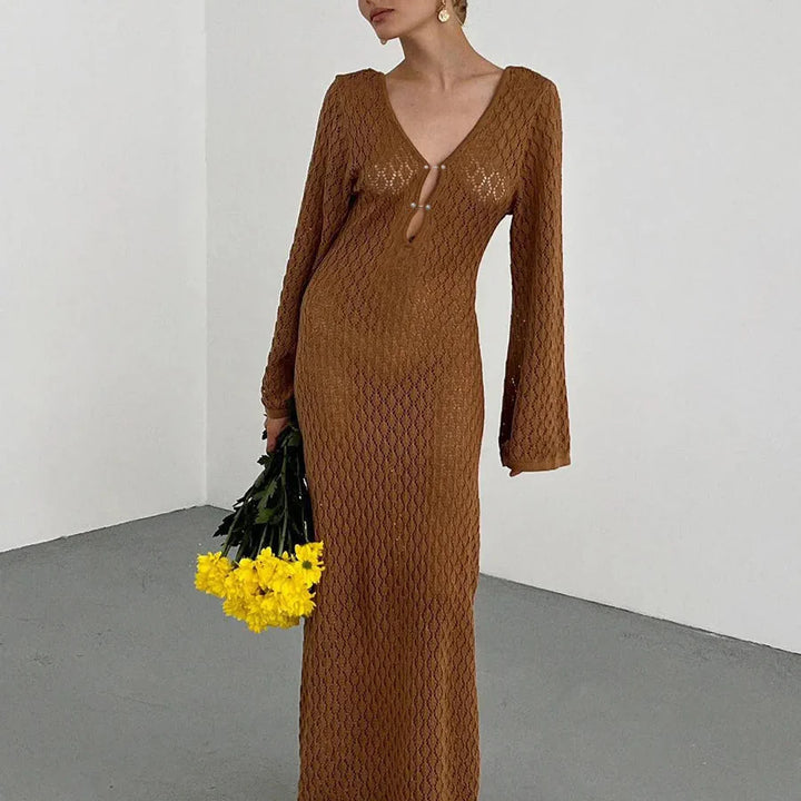 Longue robe de plage en maille