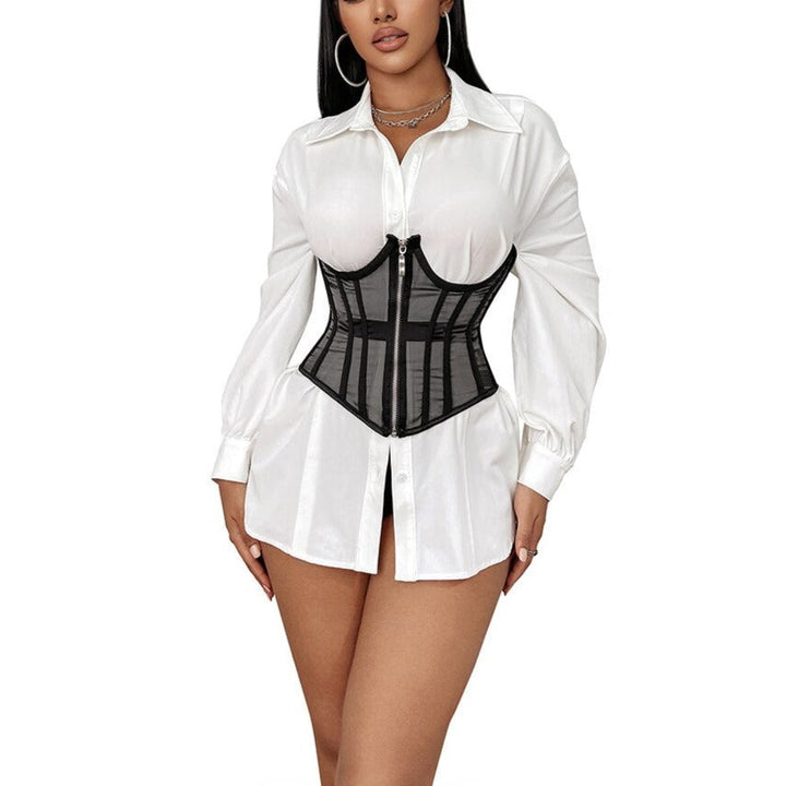 Corset en résille à fermeture éclair