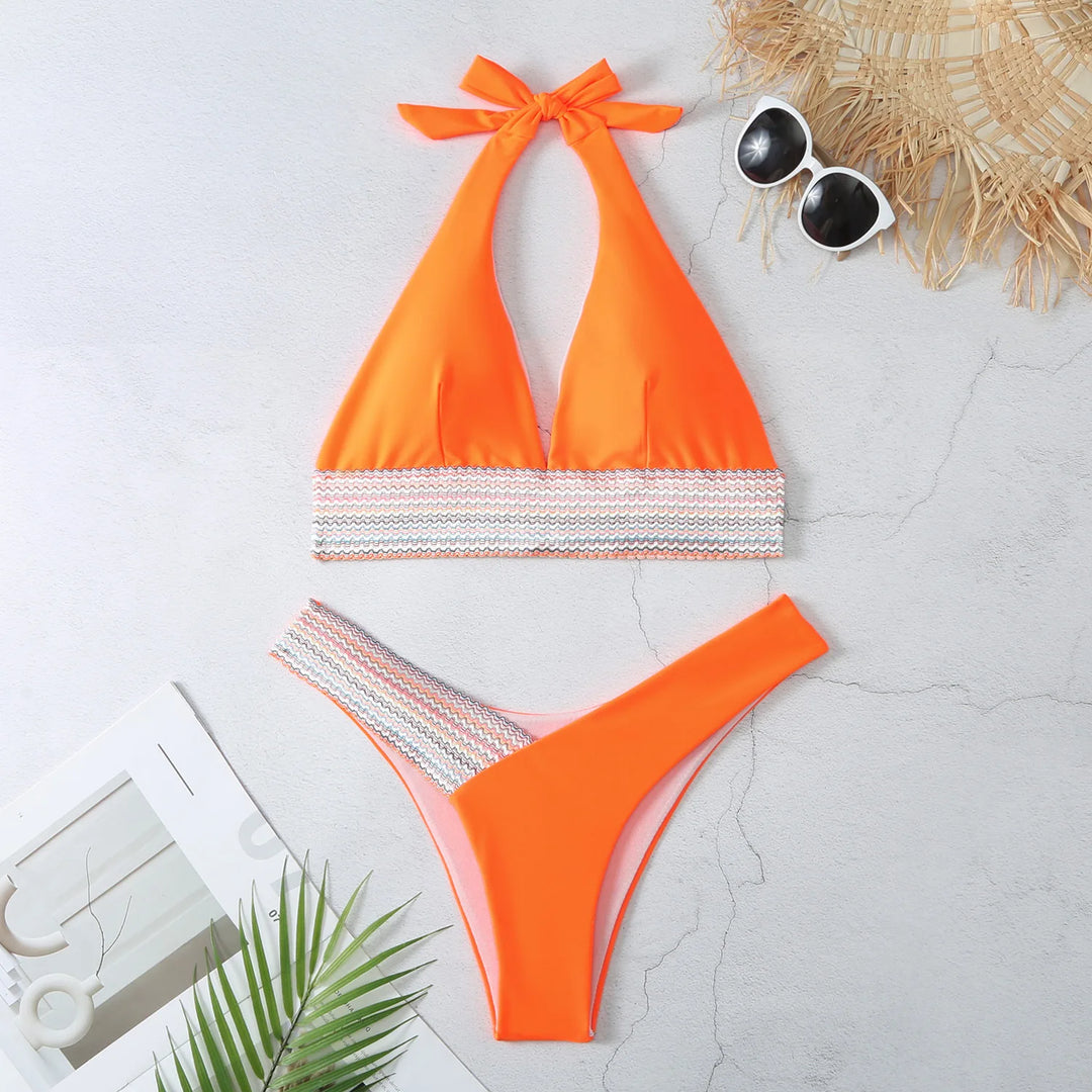 Bikini avec slip taille haute