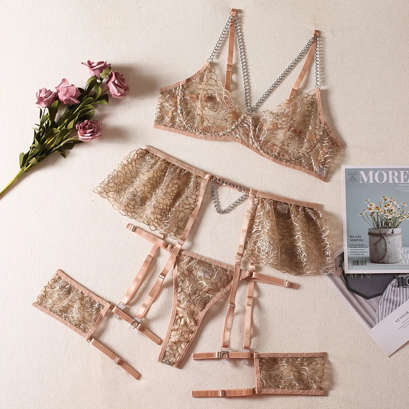 Ensemble de lingerie à motif métallique