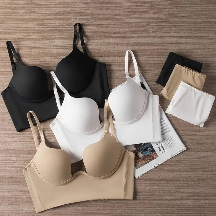 Ensemble de lingerie à demi-corset plongeant