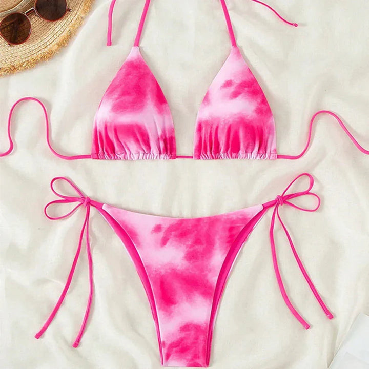 Bikini triangle tie-dye