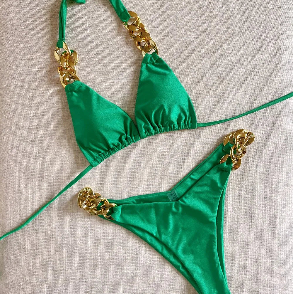 Bikini à chaînes décoratives