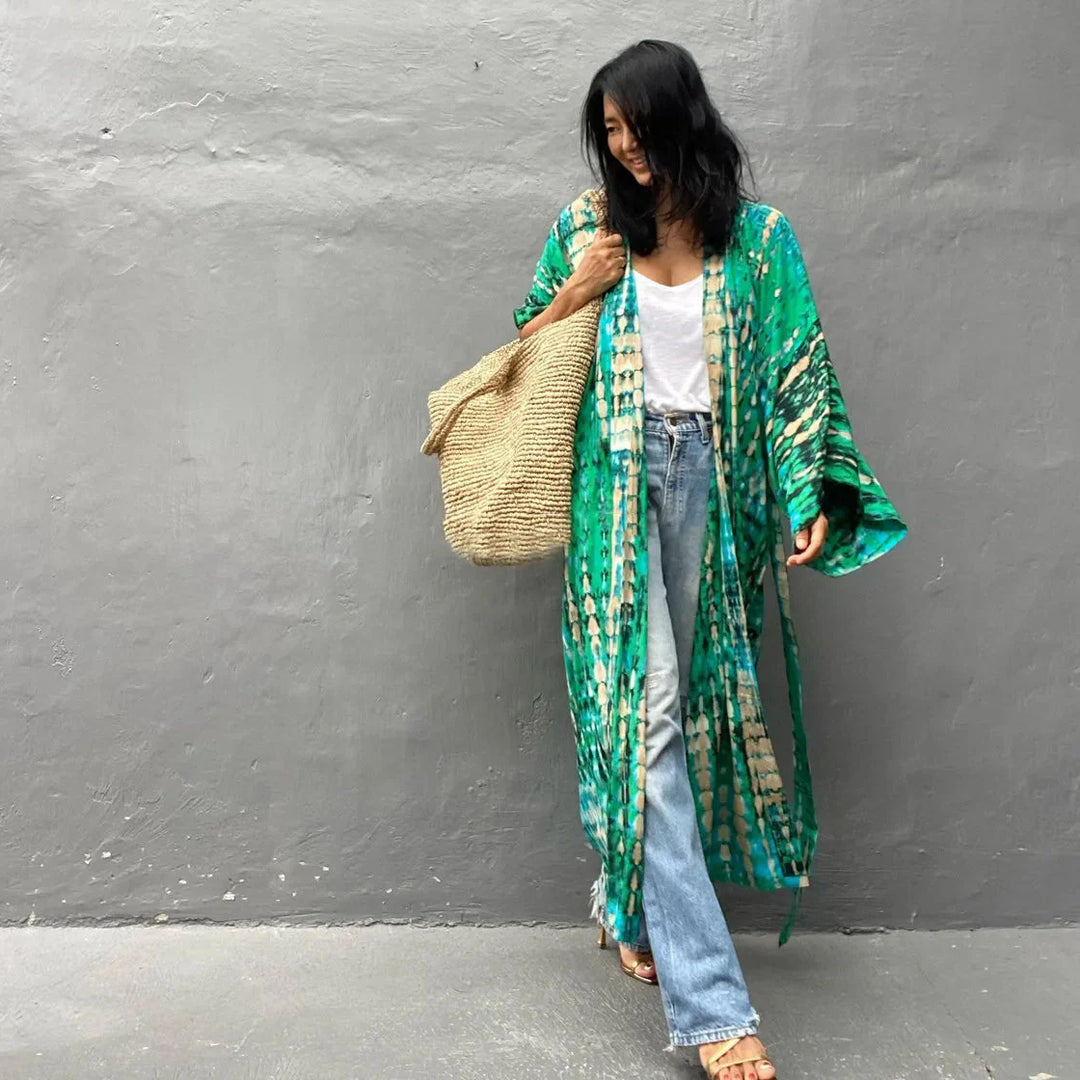 Kimono de plage tie-dye