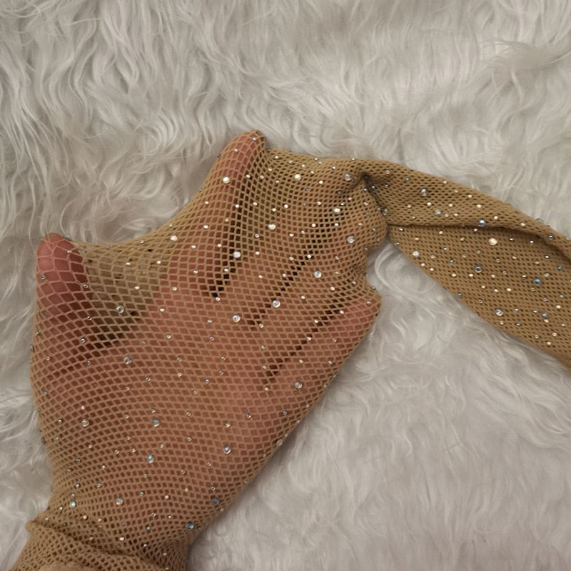 Collants résille à cristaux