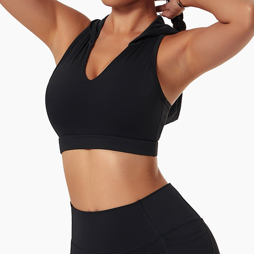 Top de sport à capuche