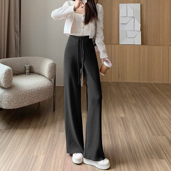 Pantalon ample en maille à laçage