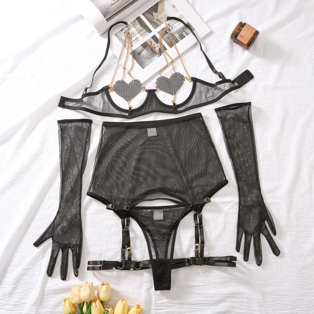 Ensemble de lingerie avec gants