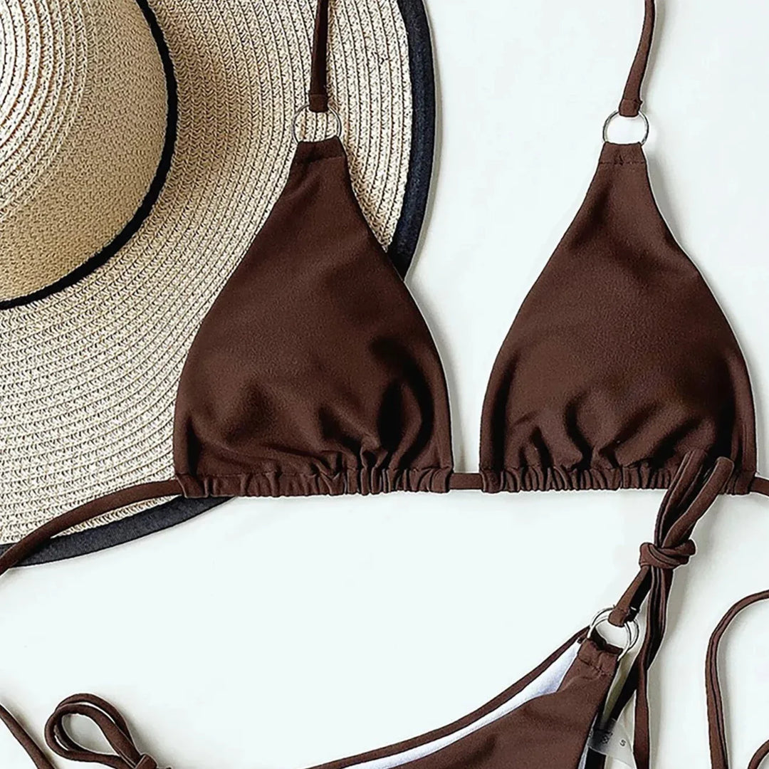 Maillot de bain à laçage décoratif