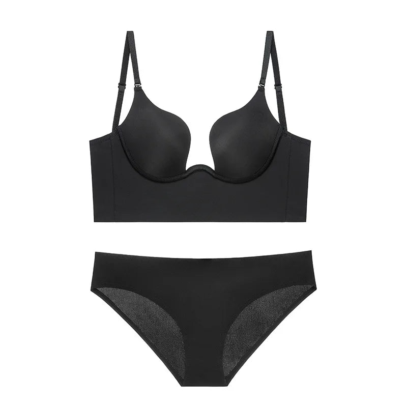 Ensemble de lingerie à demi-corset plongeant