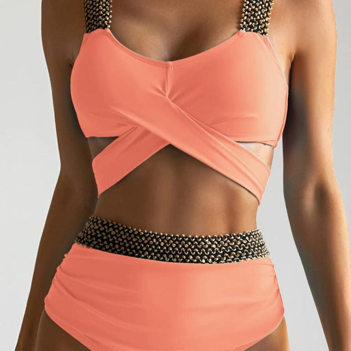 Maillot de bain 2 pièces taille haute