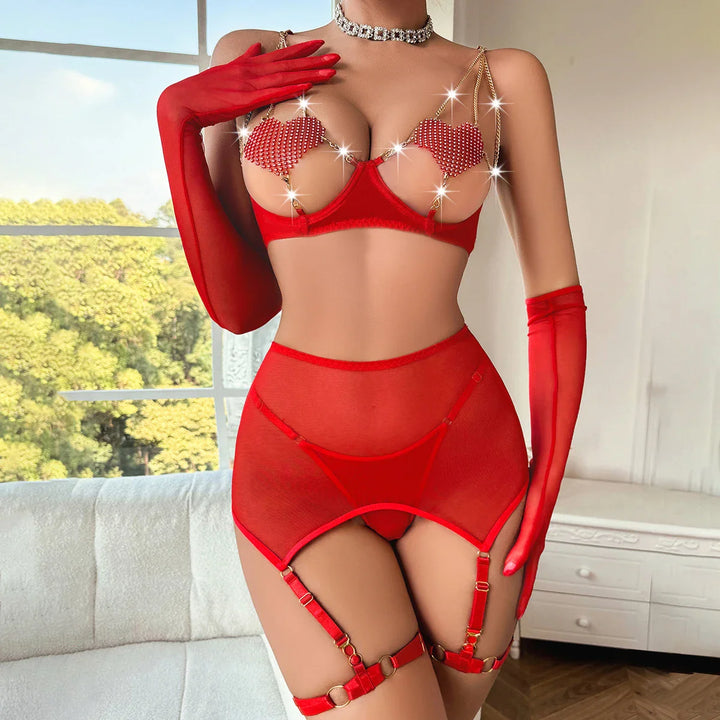 Ensemble de lingerie avec gants