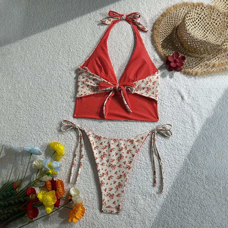 Maillot de bain à top attache nuque