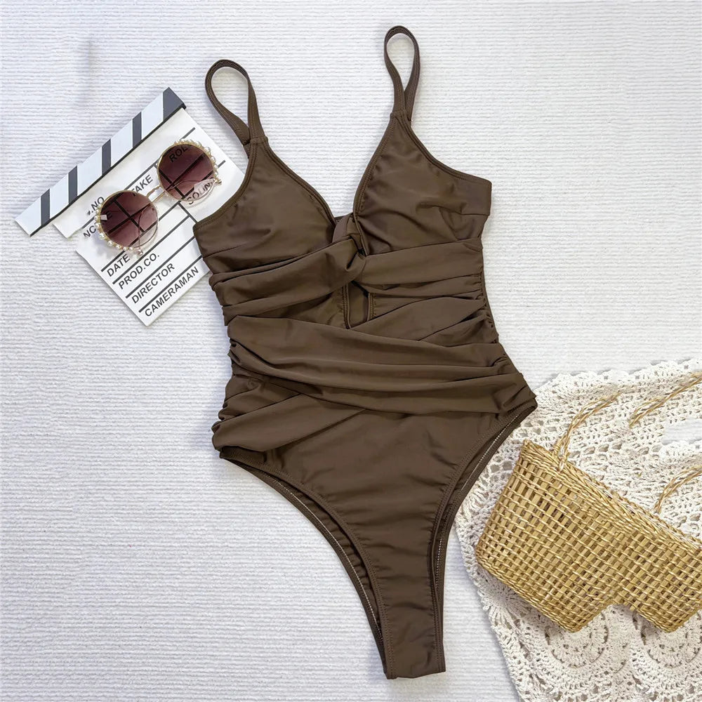 Maillot de bain une pièce à laçage croisé