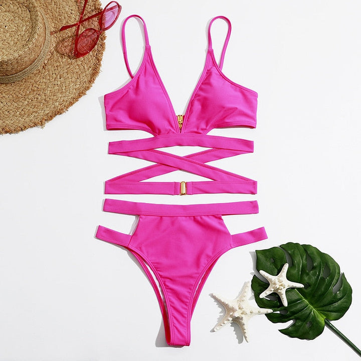Maillot de bain bikini 2 pièces à brides