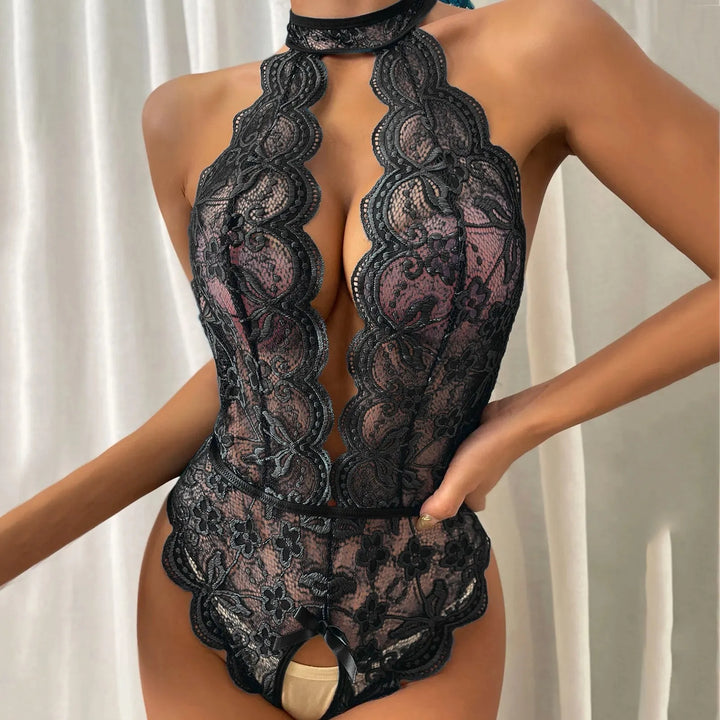 Body en dentelle à découpe