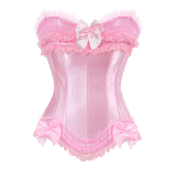 Corset élégant en satin grande taille à armatures sculptantes et dentelle raffinée