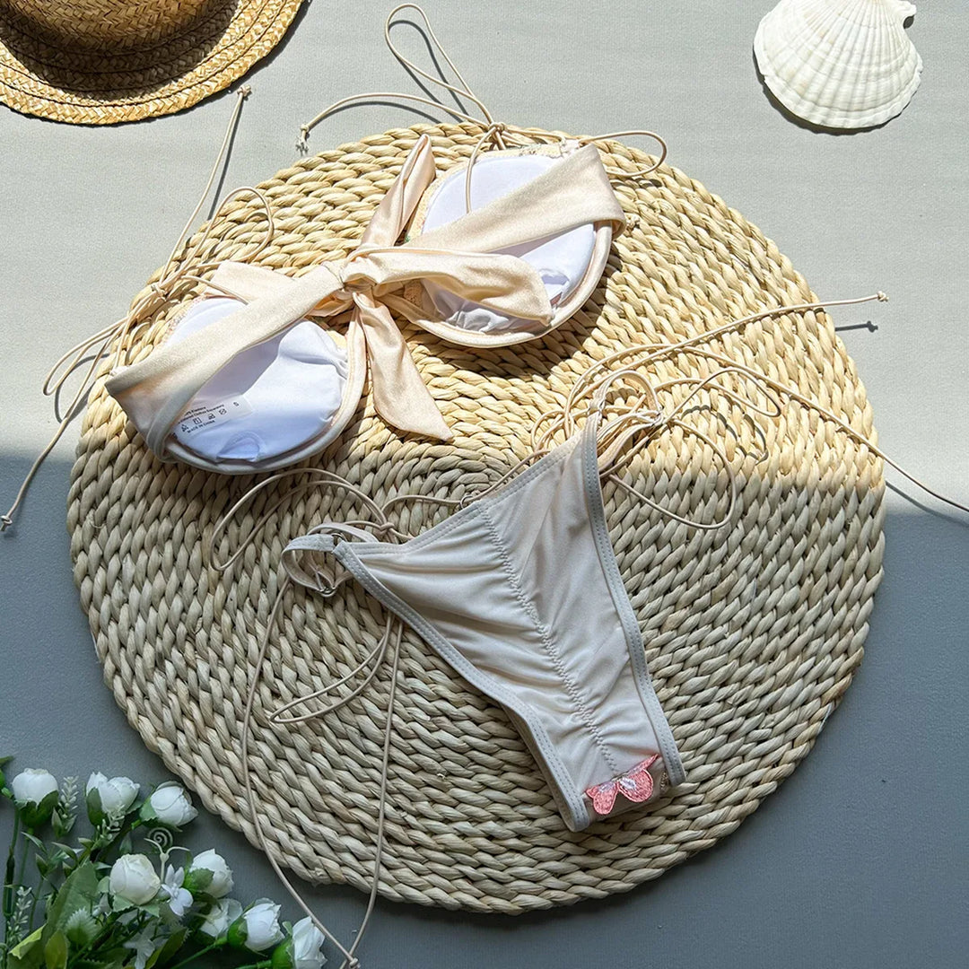 Bikini push-up à fleurs