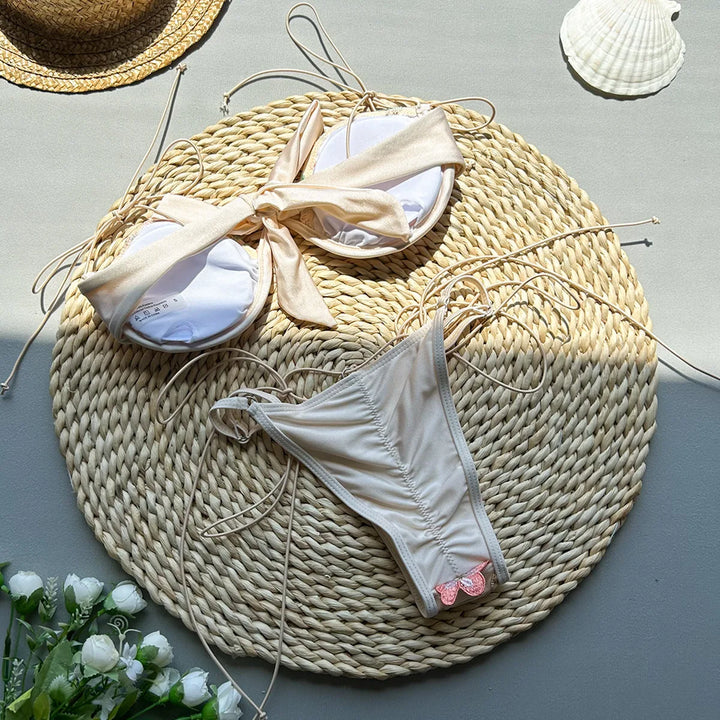 Bikini push-up à fleurs