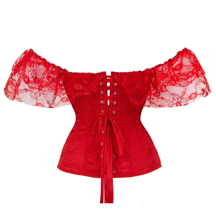 Corset overbust à décolleté espagnol et manches fluides