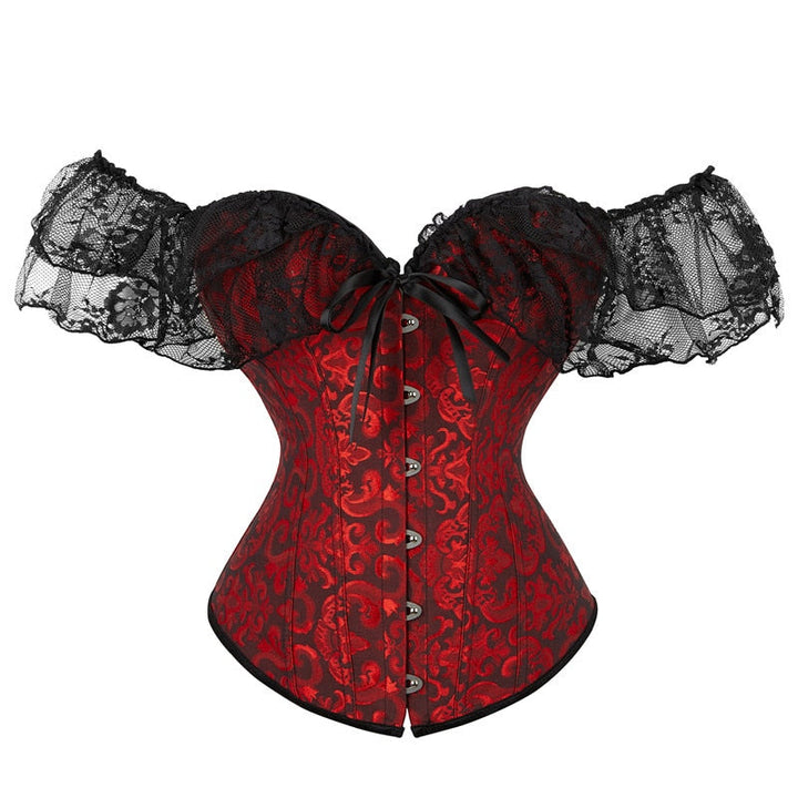 Corset overbust à décolleté espagnol et manches fluides