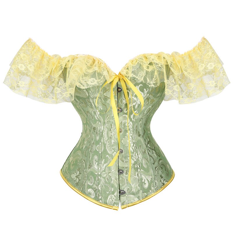 Corset overbust à décolleté espagnol et manches fluides