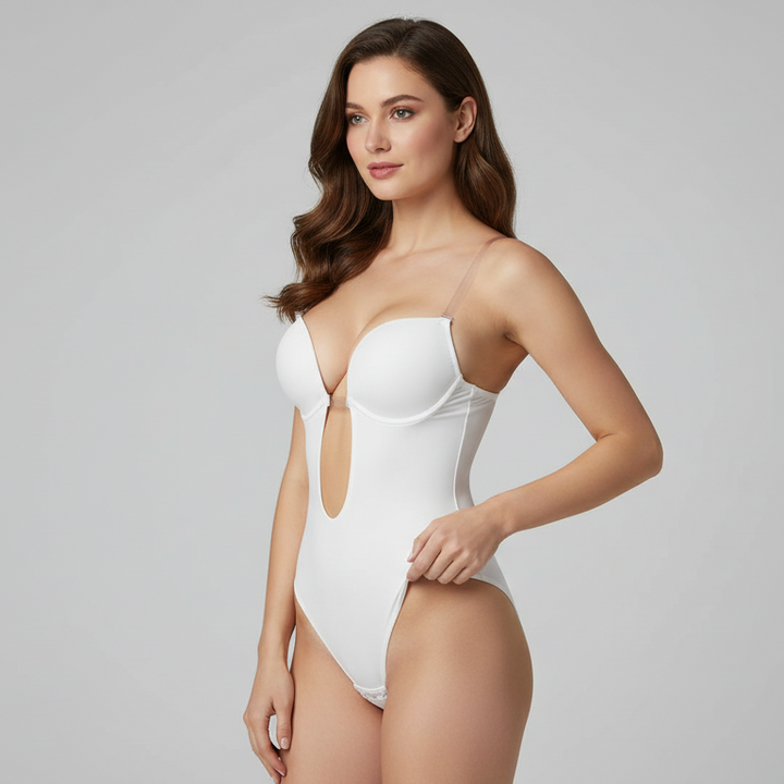 Body sculptant dos nu à bretelles transparentes